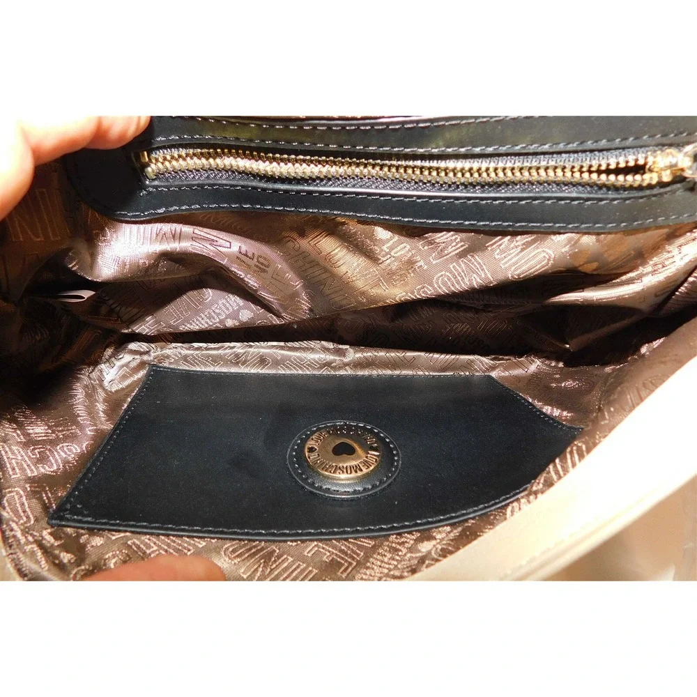 New Love Moschino Borse Natural‎ Beige Leather Shoulder Bag